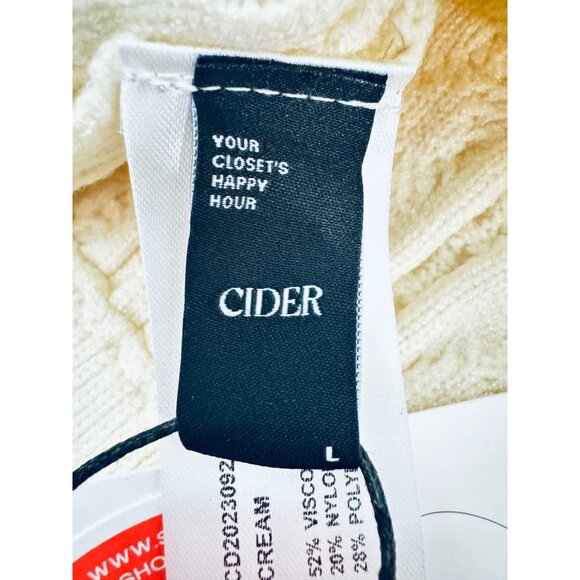 NWT Cider L Cable Knit Cream Ruffle Hem Mini Skirt - Picture 2 of 7